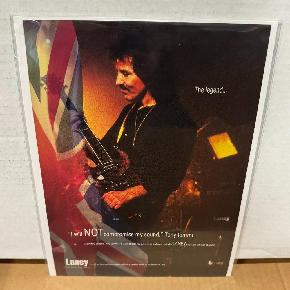 Tony Iommi of Black Sabbath - Laney Amps - 1997 Print Advertisement